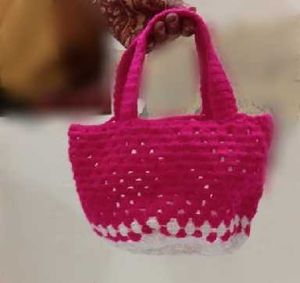 Handmade Pink Crochet Handbag