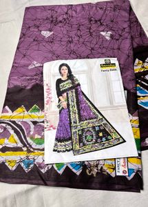 Fancy cotton blend Batik Print Saree