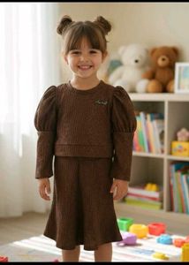 Girl's Brown Top and Pant Set