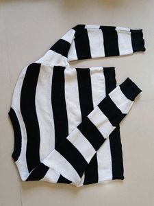 Black &amp; White Striped Sweater