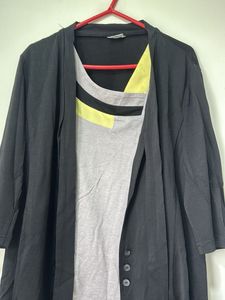 Unique Black Layered Cardigan
