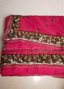 Heavy magenta colour Designer Saree with Heav