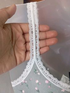 H&amp;M Grey Floral Lace Trim Camisole Top