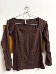 Brown Long Sleeve Top