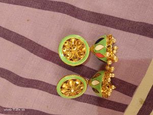 Beautiful Green Jhumka Earrings