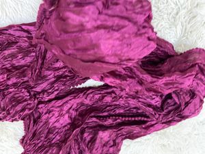 Elegant Plum Crushed Silk Dupatta