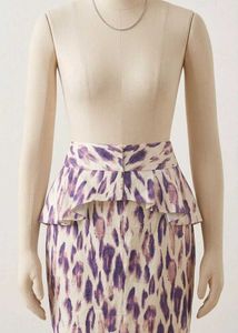 (700)Patterned Ruffle Pencil Skirt