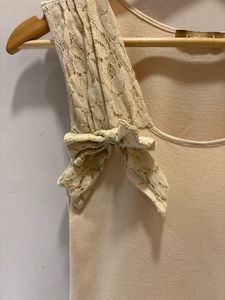 Elegant Cream Top with Lace Detail