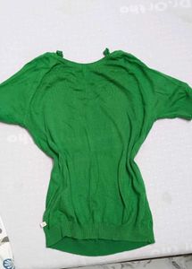 bright green knit stretch top