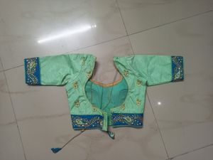 Blue &amp; Pista  Gold Embroidery Lehenga Set
