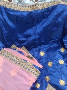 Royal Blue Lehenga Choli with Gold Embroidery