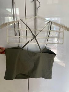 h&amp;m Olive Green Bandeau Top
