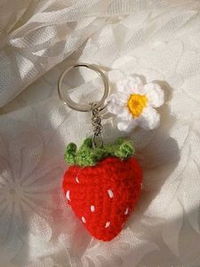 Cute Strawberry &amp; Flower Keychain