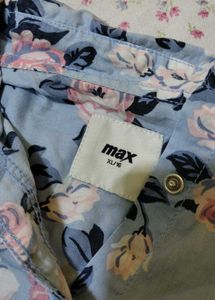 Blue Floral Button-Up Shirt