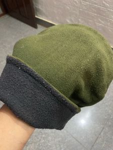 Green Fleece Beanie Hat