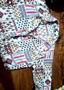 women s White Printed Shirt