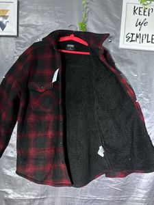Cozy Plaid Fleece Sherpa  Lined Jacket shirt