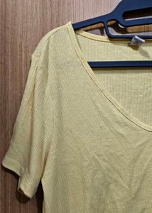 Yellow V-Neck Crop Top