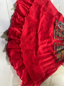 Adorable Red Ethnic Dress for Girls
