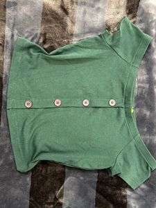 Green Button-Down T-Shirt