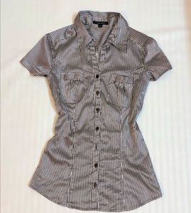 Striped Button-Up Blouse