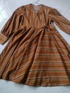 Stylish Striped Wrap Dress