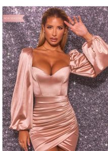 Satin Ruched Bodycon Dress