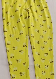 Yellow Floral Print Dress with legging