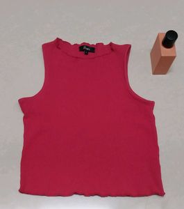 Ribbed Pink Sleeveless Top