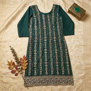 Elegant Teal Embroidered Kurta Set