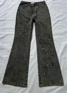 Embellished Y2K flared jeans