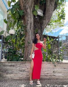 Red One-Shoulder Dress