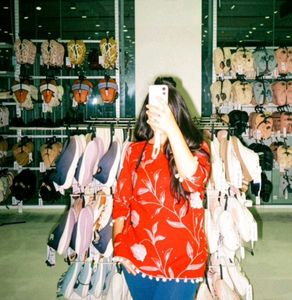 Red Floral Print Kurti with Tassels