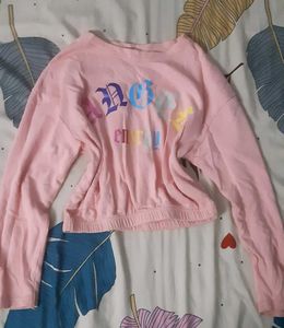 Pink Angel Energy Crop Oversized Sweatshirt