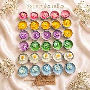Handmade Daisy Tealight Candles