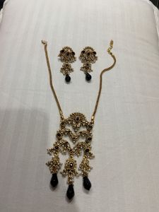 Exquisite Gold-Toned Necklace & Earring Set