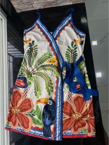 Savana Wrap up Bohemian Tropical Print Mini Dress