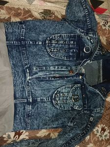 Denim Jacket Dress with Ruffled Skirt