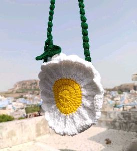 Handmade Daisy Crochet Sling Bag