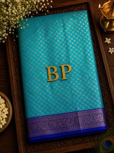 Beautiful Teal Mashru Silk Saree