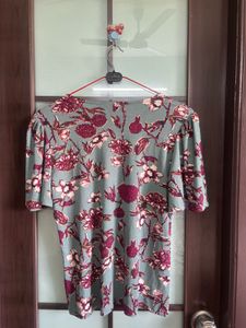 Floral Print Puff Sleeve Top