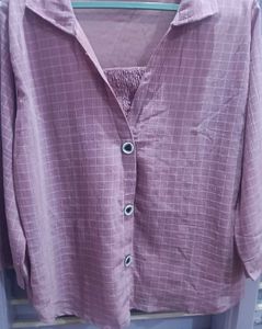 Plaid Button-Down Top