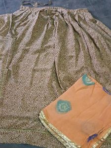 Elegant Printed Ethnic Skirt with Dupatta
