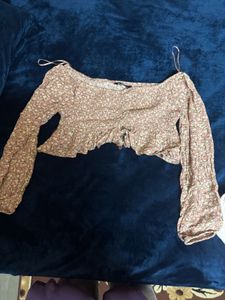 Floral Long Sleeve Crop Top