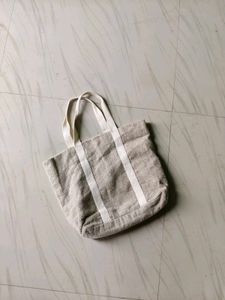 Casual Beige Canvas Tote Bag