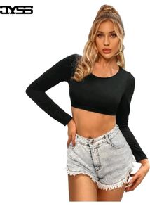 Urbanic Solid Women Round Neck Black Top