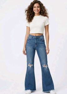 Women's Blue Flared Jeans