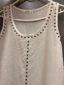 White Studded Tank Top