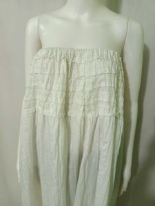 White Strapless Midi Dress Cum Skirt Free Size