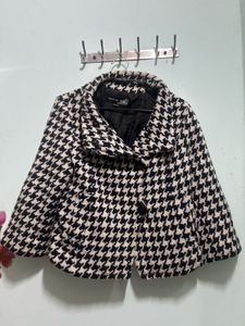 Houndstooth Cropped winter Jacket